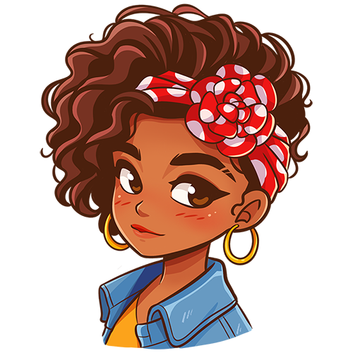 Custom illustrated portrait of a woman