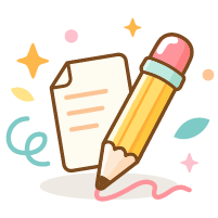 Icône illustrée représentant la création graphique avec un crayon et une feuille