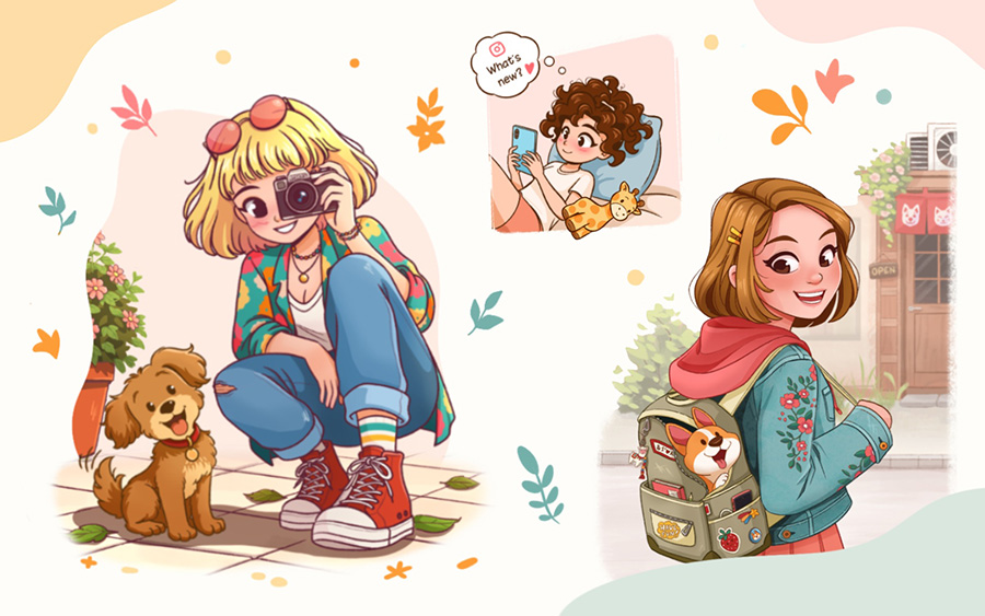 Portfolio d’illustration narrative – personnages et scènes de vie illustrées